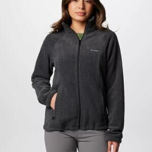 Columbia Benton Springs Full Zip Fleece Black Jacket Women's L Breathable Warm